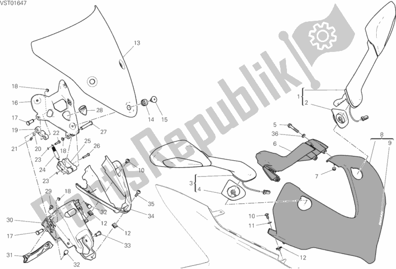 Toutes les pièces pour le Capot du Ducati Supersport S USA 937 2019